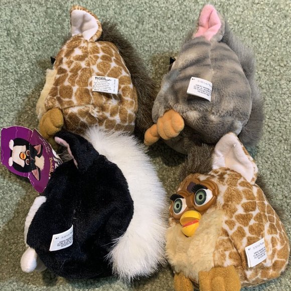 4 Furby Buddies: Vintage 1999  70-700 Leopard & Tiger Prints “No Hungry” W/ Tag - Picture 2 of 3